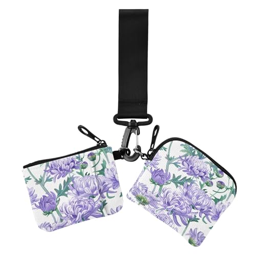 Bloom Flower Chrysanthemum Adventure Lavender Damen Münzbeutel Kartenhalter Mini Mode Geld Organizer mit Schlüsselanhänger für Damen 2 Packungen Bloom Flower Chrysanthemum Adventure Lavender Damen Münzbeutel Kartenhalter Mini Mode Geld Organizer mit Schlüsselanhänger für Damen 2 Packungen von siphylline