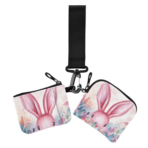 Blush Bunny Hasenohren Blumen Blätter Ostern Damen Münzgeldbörse Kartenhalter Klein Abnehmbare Karte Geld Halter mit Schlüsselanhänger für Frauen 2 Packungen Blush Bunny Hasenohren Blumen Blätter Ostern Damen Münzgeldbörse Kartenhalter Klein Abnehmbare Karte Geld Halter mit Schlüsselanhänger für Frauen 2 Packungen von siphylline