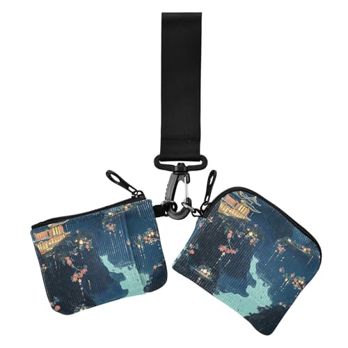 Chinesischer Stil Bergtempel Damen Münzgeldbörse Kartenhalter Große Kapazität Visitenkartenhalter mit Schlüsselanhänger für den täglichen Gebrauch, 2 Packungen Chinesischer Stil Bergtempel Damen Münzgeldbörse Kartenhalter Große Kapazität Visitenkartenhalter mit Schlüsselanhänger für den täglichen Gebrauch, 2 Packungen von siphylline