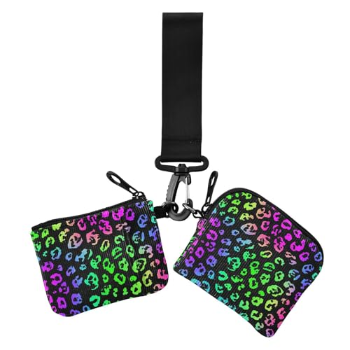 Damen-Geldbörsen mit Leopardenmuster, dünn, flach, mit Schlüsselanhänger, 2 Stück Damen-Geldbörsen mit Leopardenmuster, dünn, flach, mit Schlüsselanhänger, 2 Stück von siphylline