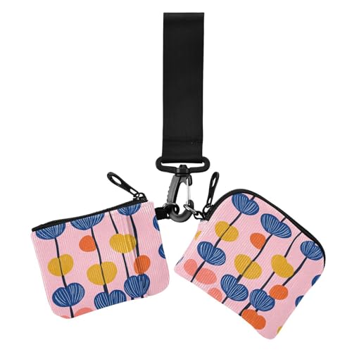 Damen Münzgeldbörse, Kartenetui, großes Fassungsvermögen, mit Schlüsselanhänger, Blau und Orange, 2 Stück Damen Münzgeldbörse, Kartenetui, großes Fassungsvermögen, mit Schlüsselanhänger, Blau und Orange, 2 Stück von siphylline