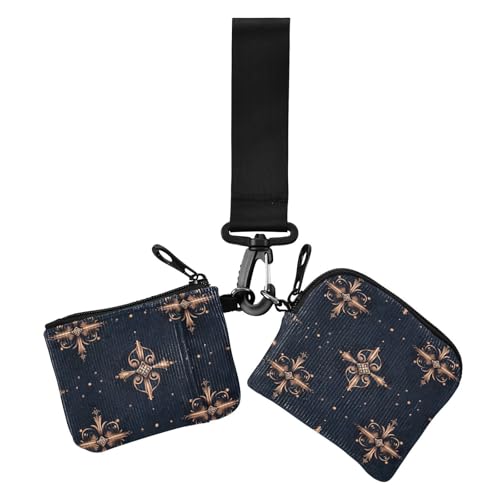 Damen Münzgeldbörsen, Kartenetui, minimalistisch, mit Reißverschluss, Münzfach für Damen, Braun und Gold, 2 Stück Damen Münzgeldbörsen, Kartenetui, minimalistisch, mit Reißverschluss, Münzfach für Damen, Braun und Gold, 2 Stück von siphylline