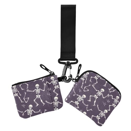 Dancing Purple Skelett Damen Geldbörsen Kartenetuis Slim Detachable Card Money Holder with Wristlet Strap for Ladies 2 Pcs Dancing Purple Skelett Damen Geldbörsen Kartenetuis Slim Detachable Card Money Holder with Wristlet Strap for Ladies 2 Pcs von siphylline
