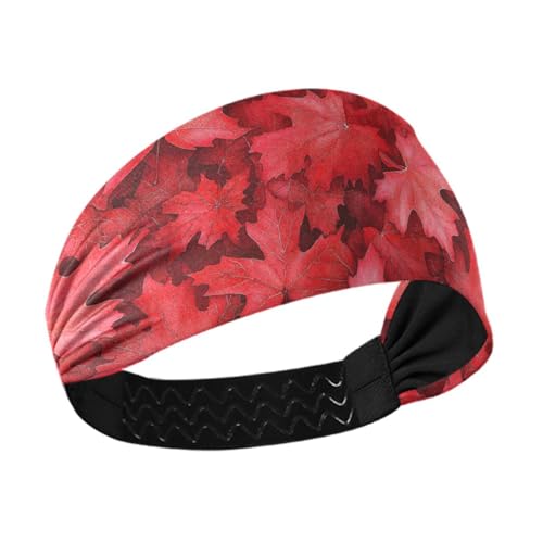 Dickes Stirnband aus Kanada, Ahornblatt, dehnbar, für Damen, zum Schminken, Waschen des Gesichts, Fußball, Radfahren von siphylline