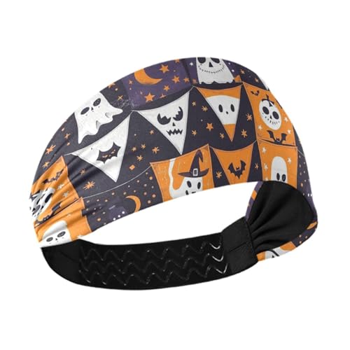 Flaggen mit Halloween-Elementen, feuchtigkeitsableitende Damen-Stirnbänder, dehnbarer Kopf für Damen, Basketball, Yoga, Make-up, den täglichen Gebrauch von siphylline