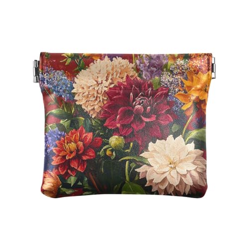 Flower Damen Leder Münzgeldbörse Ausgefallene Kosmetiktaschen für Damen, Blume, 1 size, Modern von siphylline