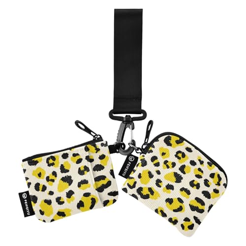 Geldbörsen für Damen, Leopardenmuster, kompakte Größe, Münzgeldbörse, Kleingeldhalter mit Schlüsselanhänger, 2 Packungen Geldbörsen für Damen, Leopardenmuster, kompakte Größe, Münzgeldbörse, Kleingeldhalter mit Schlüsselanhänger, 2 Packungen von siphylline