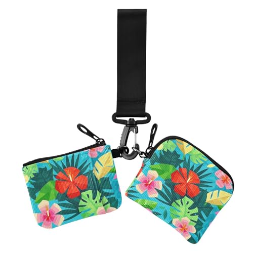 Geometrische abstrakte Blumenblätter, blau, Sommer, Damengeldbörse, Kartenetui, kompakte Größe, Kartenetui, Geldorganizer mit Schlüsselanhänger, für Damen, 2 Packungen Geometrische abstrakte Blumenblätter, blau, Sommer, Damengeldbörse, Kartenetui, kompakte Größe, Kartenetui, Geldorganizer mit Schlüsselanhänger, für Damen, 2 Packungen von siphylline