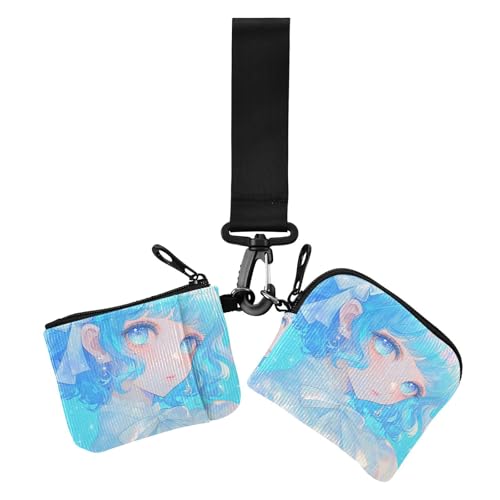 Glitzernde blaue Anime-Geldbörse für Damen, Kartenetui, niedlich, modisch, Kleingeld, Geldbörse, Schlüsselhalter mit Reißverschluss, Münzfach für Damen, 2 Packungen Glitzernde blaue Anime-Geldbörse für Damen, Kartenetui, niedlich, modisch, Kleingeld, Geldbörse, Schlüsselhalter mit Reißverschluss, Münzfach für Damen, 2 Packungen von siphylline
