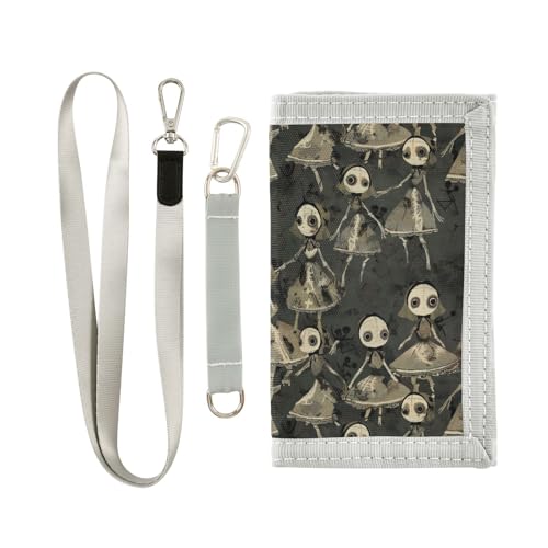 Gothic Darkness Dolls dreifach gefaltete Geldbörse Kartenhalter für Frauen einfache dreifach gefaltete Geldbörsen mit Umhängeband, Gothic Darkness Puppen, 1 size von siphylline
