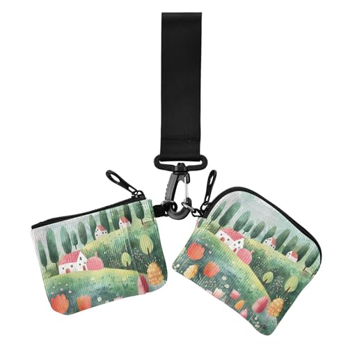 Green Hill Damen Kleingeldbörse Kartenetuis Slim Portable Kreditkartenetui mit Schlüsselanhänger für Frauen 2 Packungen von siphylline