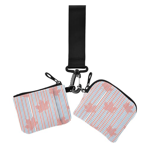 Herbst Maple Leaves Damen Kartenetuis Kleingeldhalter Kleiner Abnehmbarer Ausweis-Schutz mit Schlüsselanhänger für den täglichen Gebrauch, 2 Packungen von siphylline