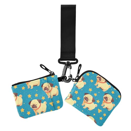 Hundebrille-Geldbörsen für Damen, dünn, flach, mit Schlüsselanhänger, 2 Stück Hundebrille-Geldbörsen für Damen, dünn, flach, mit Schlüsselanhänger, 2 Stück von siphylline