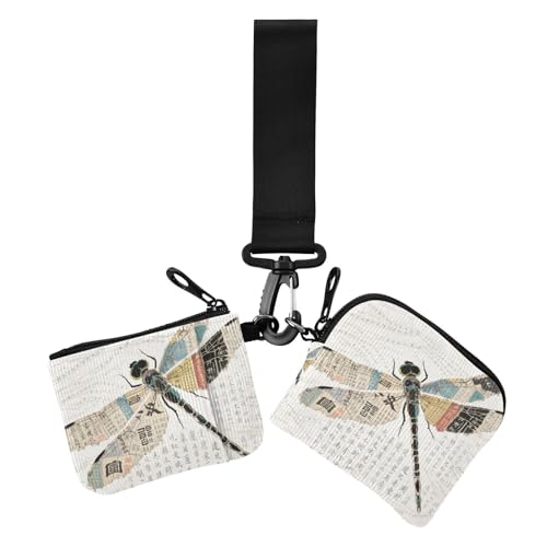 Kalligraphie Libelle Damen Münzgeldbörsen Kartenetuis Slim Portable Identity Card Protector mit Reißverschluss Münzfach für den täglichen Gebrauch 2 Packungen Kalligraphie Libelle Damen Münzgeldbörsen Kartenetuis Slim Portable Identity Card Protector mit Reißverschluss Münzfach für den täglichen Gebrauch 2 Packungen von siphylline