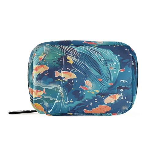 Kleine Fisch-Medizintasche mit abnehmbaren Fächern, aufsteckbare Pillendose für Reisen von siphylline