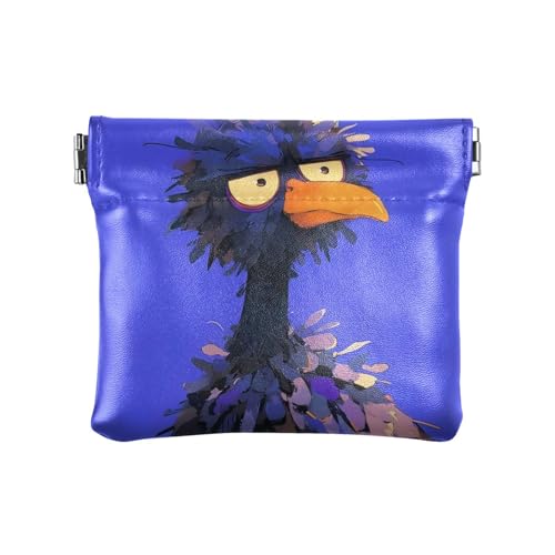 Kleine Geldbörse aus Leder, Tiermotiv, Blau, Dunkelblau, praktische Kosmetiktasche für Damen, Tierblau, dunkel, 1 size, Modern Kleine Geldbörse aus Leder, Tiermotiv, Blau, Dunkelblau, praktische Kosmetiktasche für Damen, Tierblau, dunkel, 1 size, Modern von siphylline
