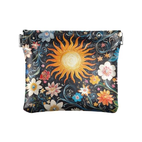 Kleine Geldbörse aus Leder im Boho-Stil, Vintage-Stil, Sonnenblumen, niedlicher Kartenschlüssel-Organizer für Frauen, Boho-Stil, Vintage-Sonnenblumen, 1 size, Modern Kleine Geldbörse aus Leder im Boho-Stil, Vintage-Stil, Sonnenblumen, niedlicher Kartenschlüssel-Organizer für Frauen, Boho-Stil, Vintage-Sonnenblumen, 1 size, Modern von siphylline