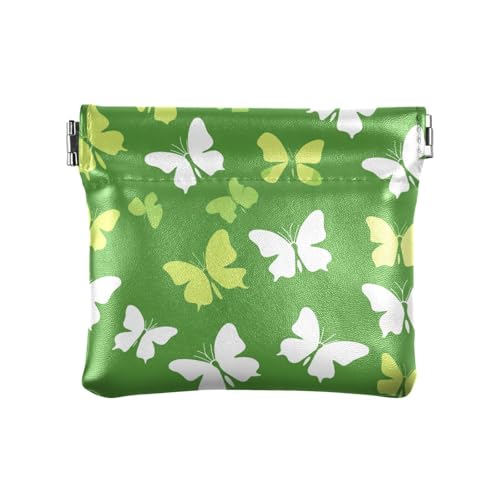 Kleine Geldbörse aus Leder mit Schmetterlings-Motiv, praktische Kosmetiktasche für Damen, Schmetterlinge St, 1 size, Modern von siphylline