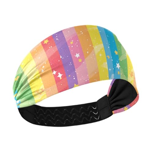 Kühlende Stirnbänder für Damenhaar, Regenbogenfarben, bunt, gestreift, dehnbare Haarbänder für Damenhaar, Make-up, den täglichen Gebrauch, Wandern von siphylline