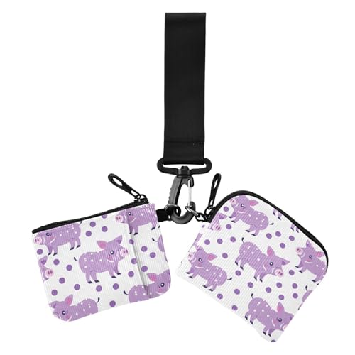 Lavender Playful Pig Damen Kartenetuis Kleingeldhalter Niedlich Mode Kreditkarte Wallet Case mit Schlüsselanhänger für den täglichen Gebrauch 2 Packungen Lavender Playful Pig Damen Kartenetuis Kleingeldhalter Niedlich Mode Kreditkarte Wallet Case mit Schlüsselanhänger für den täglichen Gebrauch 2 Packungen von siphylline