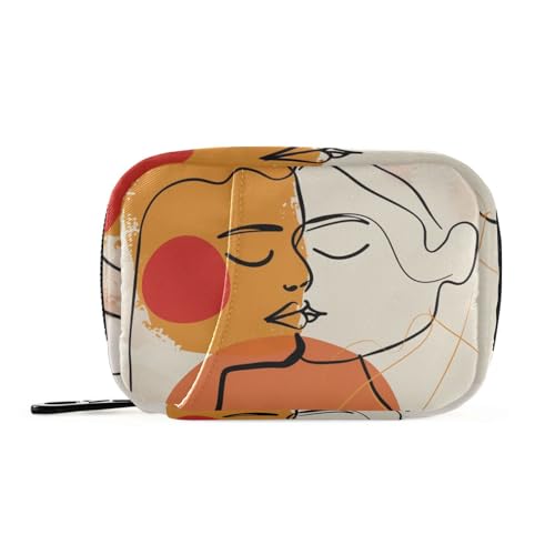Lover Abstrakte Linie Pillenbeutel Pillenorganizer mit abnehmbaren Fächern, tragbarer Organizer, Reiseetui von siphylline