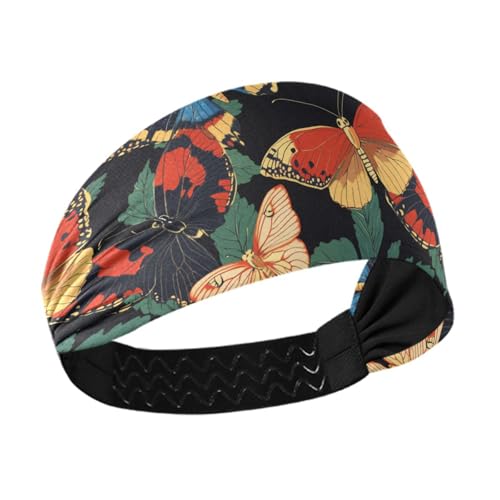 Mariposas Schmetterlings-Stirnband im japanischen Stil, rutschfest, elastisch, für Damen, für Fußball, Radfahren, Yoga, Wandern von siphylline