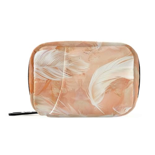 Medikamentententasche mit abnehmbaren Fächern, praktische Reisetasche, rotgoldfarben mit weißen Federn Medikamentententasche mit abnehmbaren Fächern, praktische Reisetasche, rotgoldfarben mit weißen Federn von siphylline