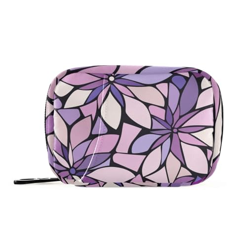 Minimale Pillendose mit violettem Blumenmuster und abnehmbaren Fächern, praktischer Pillen-Organizer für Reisen Minimale Pillendose mit violettem Blumenmuster und abnehmbaren Fächern, praktischer Pillen-Organizer für Reisen von siphylline