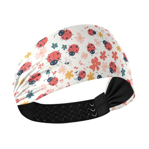 Minimalistische Blumen mit Insekten-Safari-Motiv, kühlend, modisch, dehnbare Haarbänder für Tennis, Yoga, Gesichtswaschen, Radfahren von siphylline