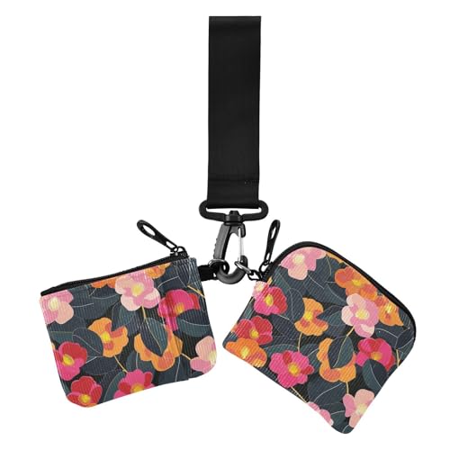 Modische Geldbörse mit Kamelien-Blume, Kartenetui, niedlich, modisch, Münzfach, Schlüsselhalter mit Reißverschluss, Münzfach für Damen, 2 Packungen Modische Geldbörse mit Kamelien-Blume, Kartenetui, niedlich, modisch, Münzfach, Schlüsselhalter mit Reißverschluss, Münzfach für Damen, 2 Packungen von siphylline
