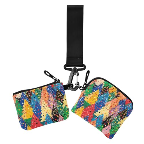 Münzgeldbörsen für Damen, Motiv: Weihnachtsbaum, Punkte, niedlich, modisch, Reißverschluss, Münzbörse mit Schlüsselanhänger, für den täglichen Gebrauch, 2 Packungen Münzgeldbörsen für Damen, Motiv: Weihnachtsbaum, Punkte, niedlich, modisch, Reißverschluss, Münzbörse mit Schlüsselanhänger, für den täglichen Gebrauch, 2 Packungen von siphylline