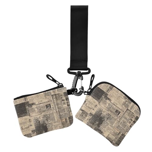 Old Newspaper Art Retro Damen Kartenetuis Kleingeldhalter Slim Portable Reißverschluss Geldbörse Geldbörse mit Handgelenkschlaufe für den täglichen Gebrauch, 2 Packungen Old Newspaper Art Retro Damen Kartenetuis Kleingeldhalter Slim Portable Reißverschluss Geldbörse Geldbörse mit Handgelenkschlaufe für den täglichen Gebrauch, 2 Packungen von siphylline