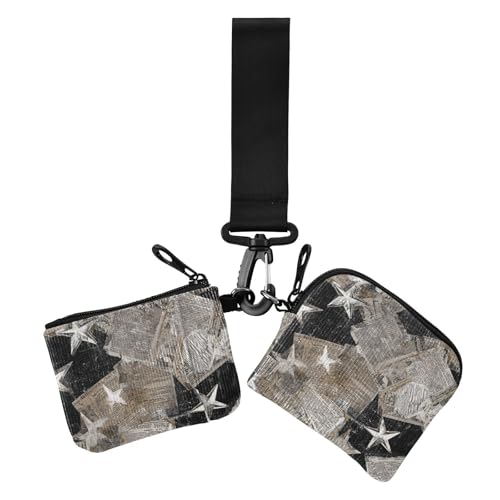 Old Newspaper Sliver Star Art Retro Damen Geldbörsen Kartenetuis Kleine Tragbare Reißverschluss Geldbörse Geldbörse Geldbörse mit Reißverschluss Münzfach für den täglichen Gebrauch 2 Stück von siphylline