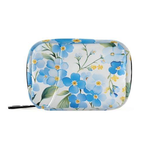 Pillendose mit blauen Blumen, mit abnehmbaren Fächern, tragbarer Organizer, Reiseetui Pillendose mit blauen Blumen, mit abnehmbaren Fächern, tragbarer Organizer, Reiseetui von siphylline