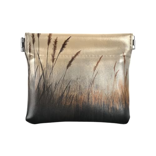 Reed Silence Minimal Art PU Leder Kleine Münze Wasserdichte Kosmetiktasche für Damen, Reed Silence Minimal Art, 1 size, Modern von siphylline