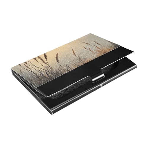 Reed Silence Minimal Art Slim Visitenkartenhalter Reise mit Leder & Edelstahl Kartenhalter für Reisen, Zuhause oder Büro von siphylline