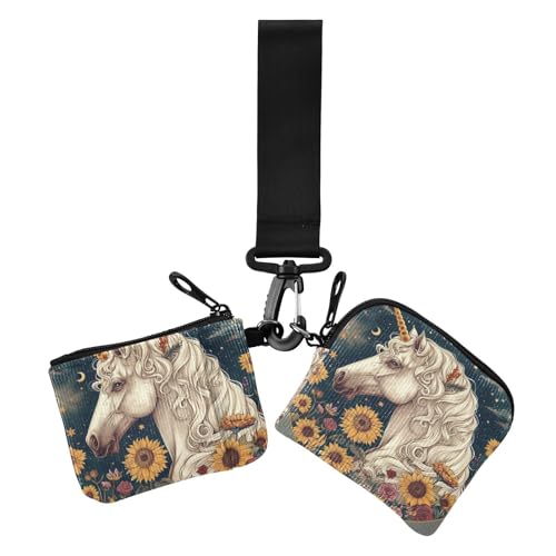 Retro Einhörner Blumen Damen Kartenetuis Kleingeldhalter Niedlich Mode Kreditkarte Brieftasche Hülle mit Schlüsselanhänger für Frauen 2 Packungen Retro Einhörner Blumen Damen Kartenetuis Kleingeldhalter Niedlich Mode Kreditkarte Brieftasche Hülle mit Schlüsselanhänger für Frauen 2 Packungen von siphylline