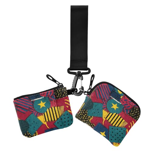 Retro Geometic Star Rot Abstrakt Damen Kleingeldbörse Kartenetuis Mini Mode Visitenkartenetui Geld Organizer mit Reißverschluss Münzfach für Arbeit Reisen 2 Stück Retro Geometic Star Rot Abstrakt Damen Kleingeldbörse Kartenetuis Mini Mode Visitenkartenetui Geld Organizer mit Reißverschluss Münzfach für Arbeit Reisen 2 Stück von siphylline