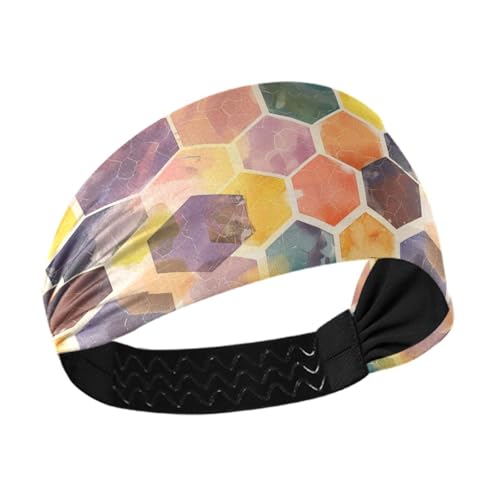 Retro-Stirnband mit Wabenstruktur, rutschfest, dehnbar, für Damen, für den täglichen Gebrauch, zum Waschen des Gesichts, Basketball, Radfahren von siphylline