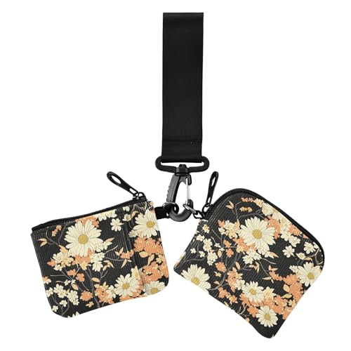 Retro japanische weiße Gänseblümchen Damen Kleingeldbörse Kartenhüllen Slim Abnehmbare Handgelenktasche Schlüsselhalter mit Schlüsselanhänger für Damen 2 Stück Retro japanische weiße Gänseblümchen Damen Kleingeldbörse Kartenhüllen Slim Abnehmbare Handgelenktasche Schlüsselhalter mit Schlüsselanhänger für Damen 2 Stück von siphylline