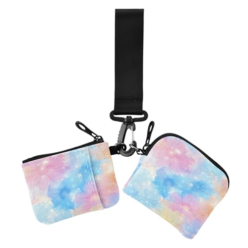 Schöne Blumen Damen Münzgeldbörse Kartenhalter klein tragbar Frauen Kreditkartenetui Münzbörse mit Reißverschluss Münzfach für Arbeit Reisen 2 Stück von siphylline