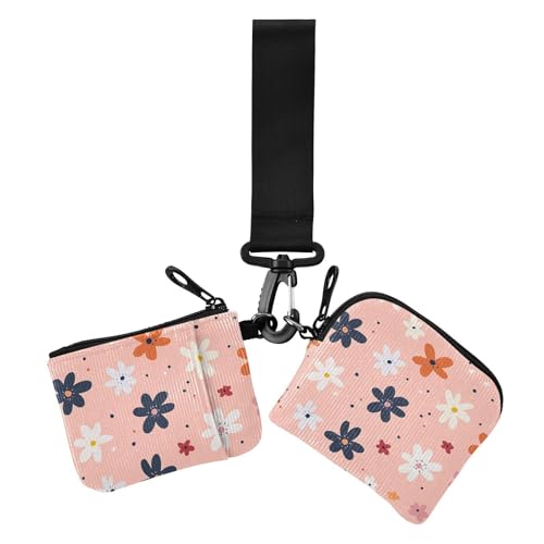 Schöne Blumen Damen Münzgeldbörsen Kartenetuis Dünn Flach Karte Organizer Geldbörse mit Armband für den täglichen Gebrauch 2 Packungen von siphylline