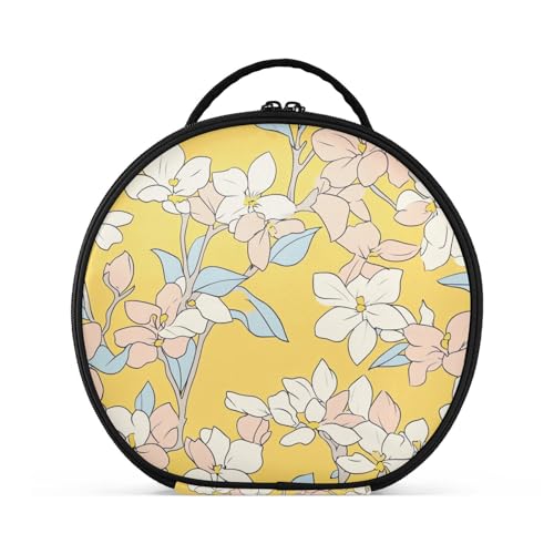 Simple Line Whitoiletry Kosmetiktasche mit Fächern und Griff, Reißverschluss, Reise-Kosmetiktasche für Damen, mit verstellbaren Trennwänden, 27,9 cm, Gelb von siphylline