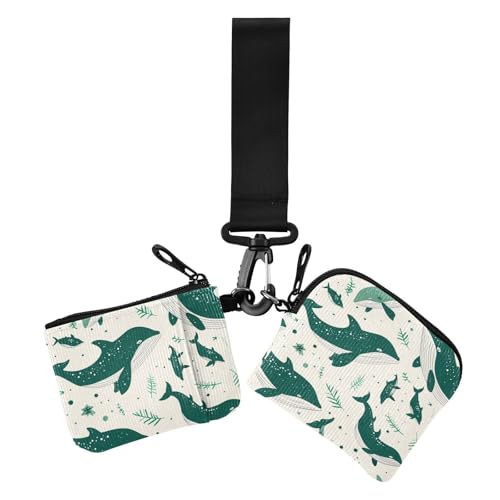 Smaragdgrüner verspielter Wal Damen Kleingeldbörse Kartenetuis Dünn Flach Münzgeldbörse Kleingeldhalter mit Schlüsselanhänger für Damen 2 Packungen Smaragdgrüner verspielter Wal Damen Kleingeldbörse Kartenetuis Dünn Flach Münzgeldbörse Kleingeldhalter mit Schlüsselanhänger für Damen 2 Packungen von siphylline