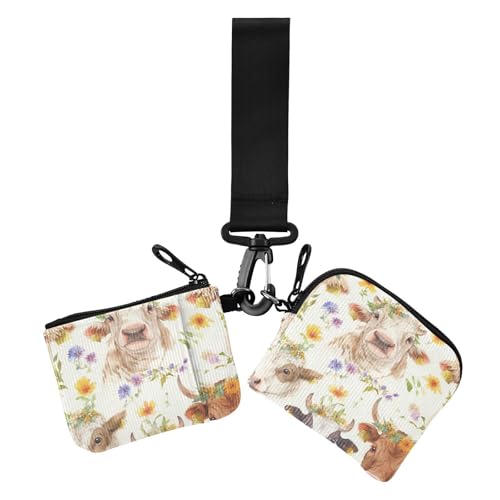 Spring Highland Cow Floral Dual Wristlet Wallets for Women Small Detachable Zipper Wallet Coin Bag with Keychain for Woman 2 Packs Spring Highland Cow Floral Dual Wristlet Wallets for Women Small Detachable Zipper Wallet Coin Bag with Keychain for Woman 2 Packs von siphylline