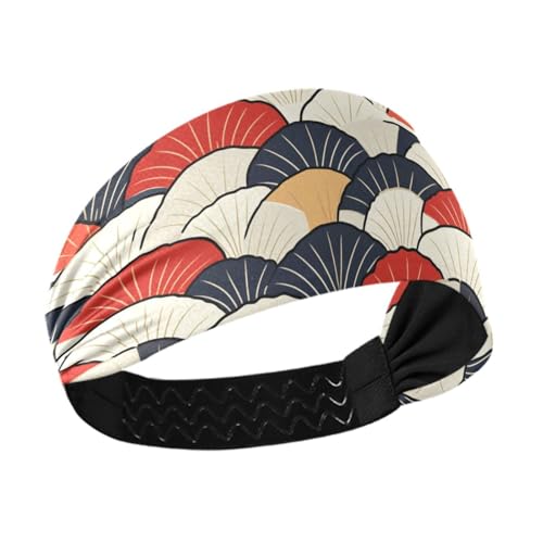 Stirnband mit Jakobsmuschelmuster, modisch, feuchtigkeitsableitend, für Damen, dehnbares Haarband für Basketball, Tennis, Radfahren, den täglichen Gebrauch von siphylline