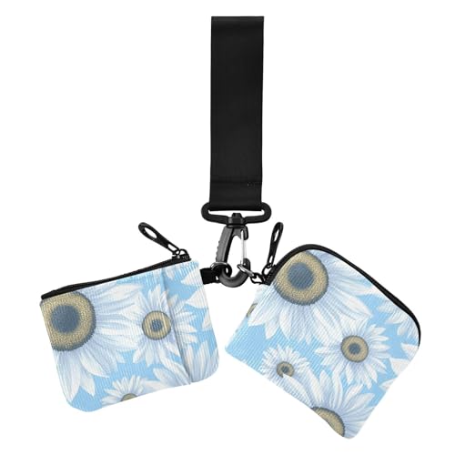 Sunflowers Babyblau Damen Münztaschen Kartenhalter klein tragbar Handgelenktasche Schlüsselhalter mit Schlüsselanhänger für den täglichen Gebrauch 2 Stück Sunflowers Babyblau Damen Münztaschen Kartenhalter klein tragbar Handgelenktasche Schlüsselhalter mit Schlüsselanhänger für den täglichen Gebrauch 2 Stück von siphylline