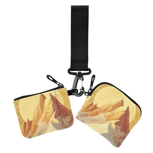 Sunshine Golden Mountain Art Damen-Münzgeldbörse, Kartenhalter, große Kapazität, Reißverschluss, Münzbörse mit Schlüsselanhänger, für Arbeit, Reisen, 2 Packungen Sunshine Golden Mountain Art Damen-Münzgeldbörse, Kartenhalter, große Kapazität, Reißverschluss, Münzbörse mit Schlüsselanhänger, für Arbeit, Reisen, 2 Packungen von siphylline