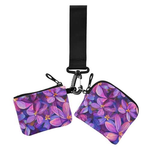 Tagimaucia Beauty Summer Flowers Dual Wristlet Wallets for Women Mini Fashion Key Chain Wallet Change Purse with Wristlet Strap for Woman 2 Pcs von siphylline