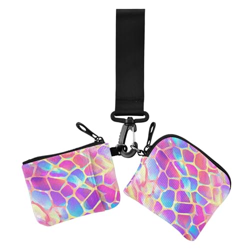 Tierdrucke, psychedelische Damen-Kartenetuis, Kleingeldhalter, Mini-Geldbörse, Geldbörse mit Reißverschlussfach für Frauen, 2 Packungen Tierdrucke, psychedelische Damen-Kartenetuis, Kleingeldhalter, Mini-Geldbörse, Geldbörse mit Reißverschlussfach für Frauen, 2 Packungen von siphylline